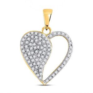 0.33ctw Diamond Heart Pendant 10kt Yellow Gold Charm